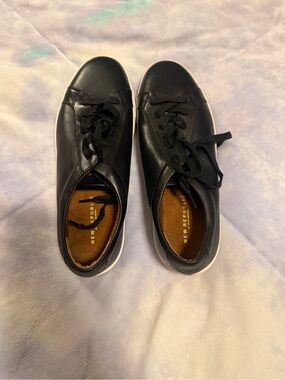 New Republic Men's Black Leather Low-Profile Sneakers